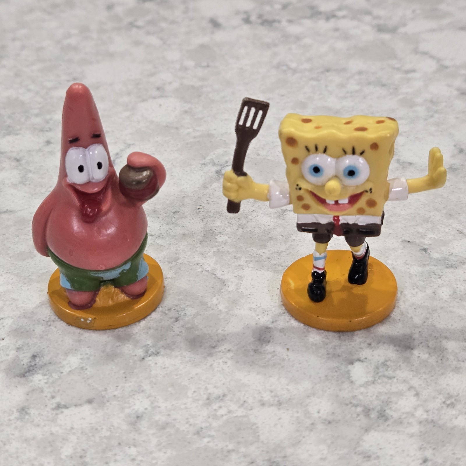Spongebob And Patrick Mini Figures Patty Spatula Viacom 2007 Cake topper Toy