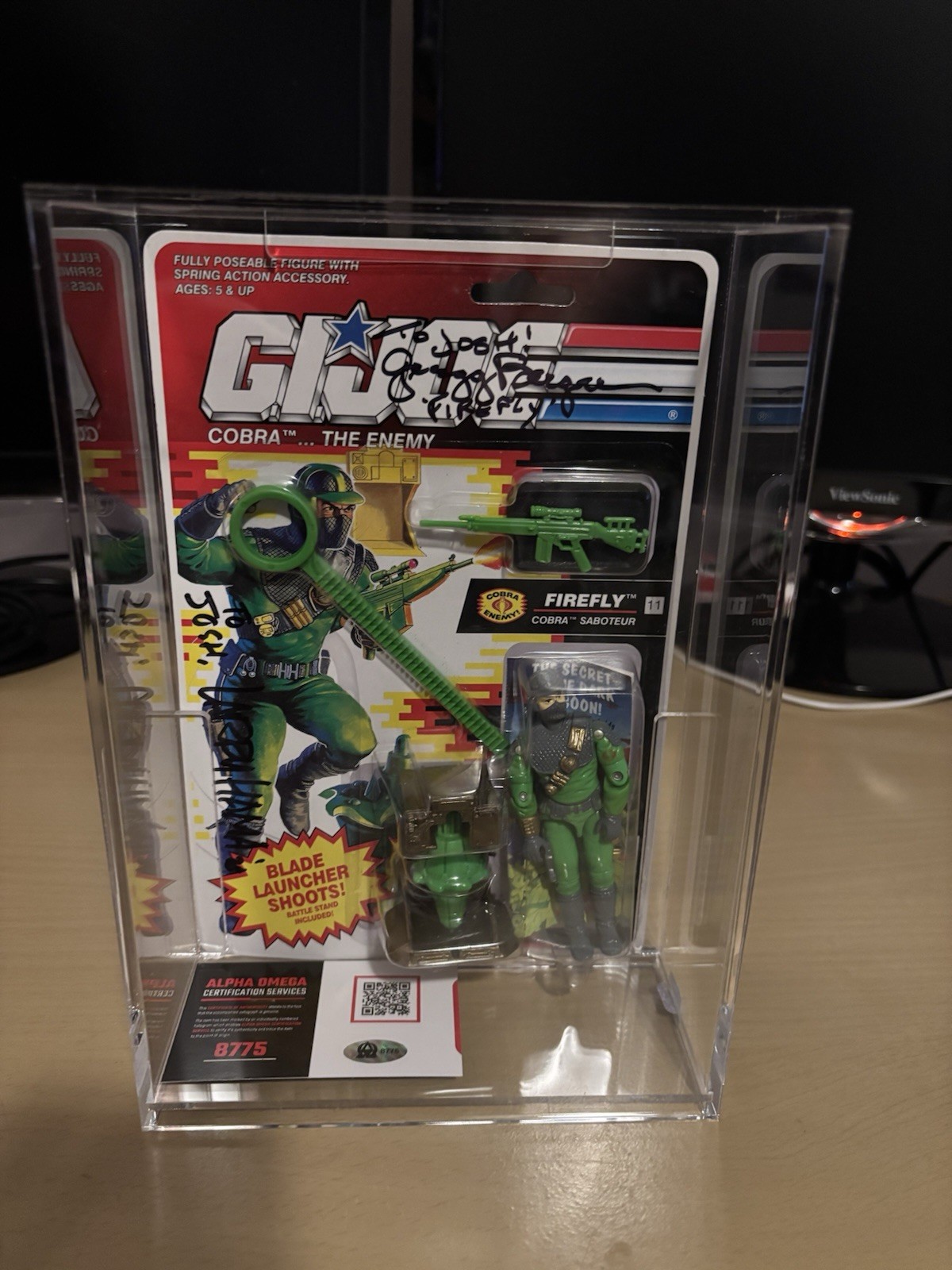 Vintage GI Joe Firefly Autograph by Larry Hama and Greg Berger. Signed On Card