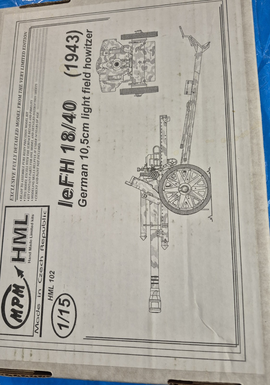 1:15 WWII German light field gun kit. resin. NIB