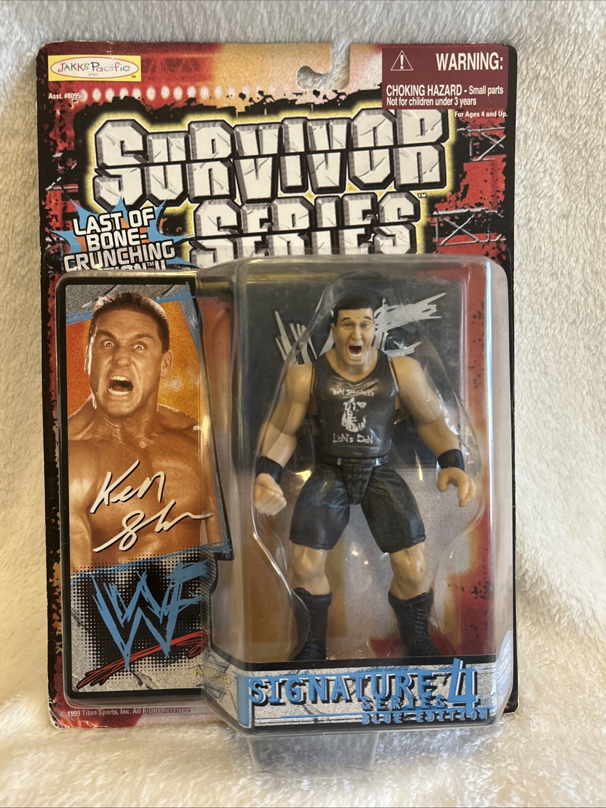 Survivor Series Ken Shamrock 1999 Limited Edison Blue Attitude Base WWF