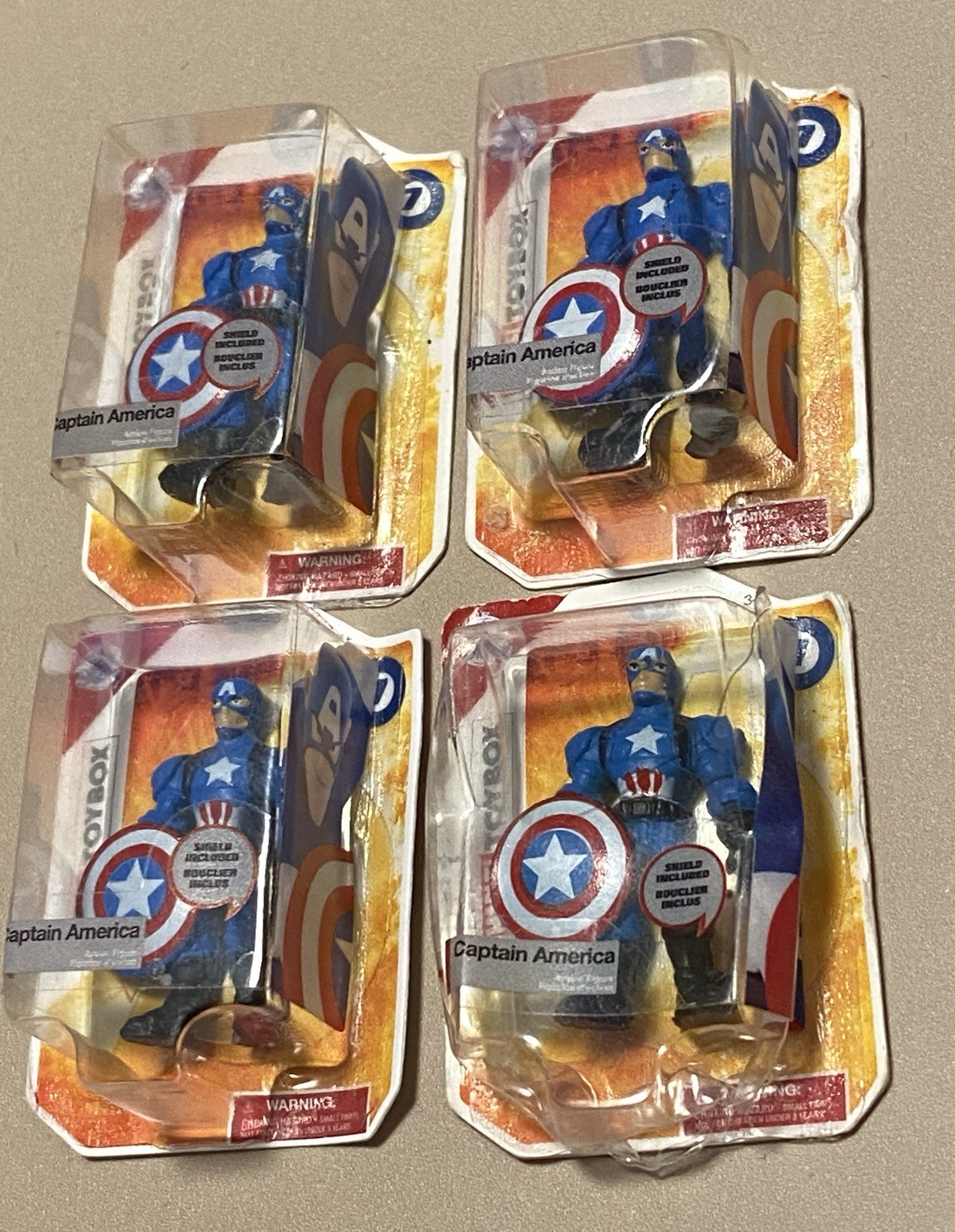 Captain America (4) Pack Disney Mini Brand Marvel Figure Miniature 1.5 Inches