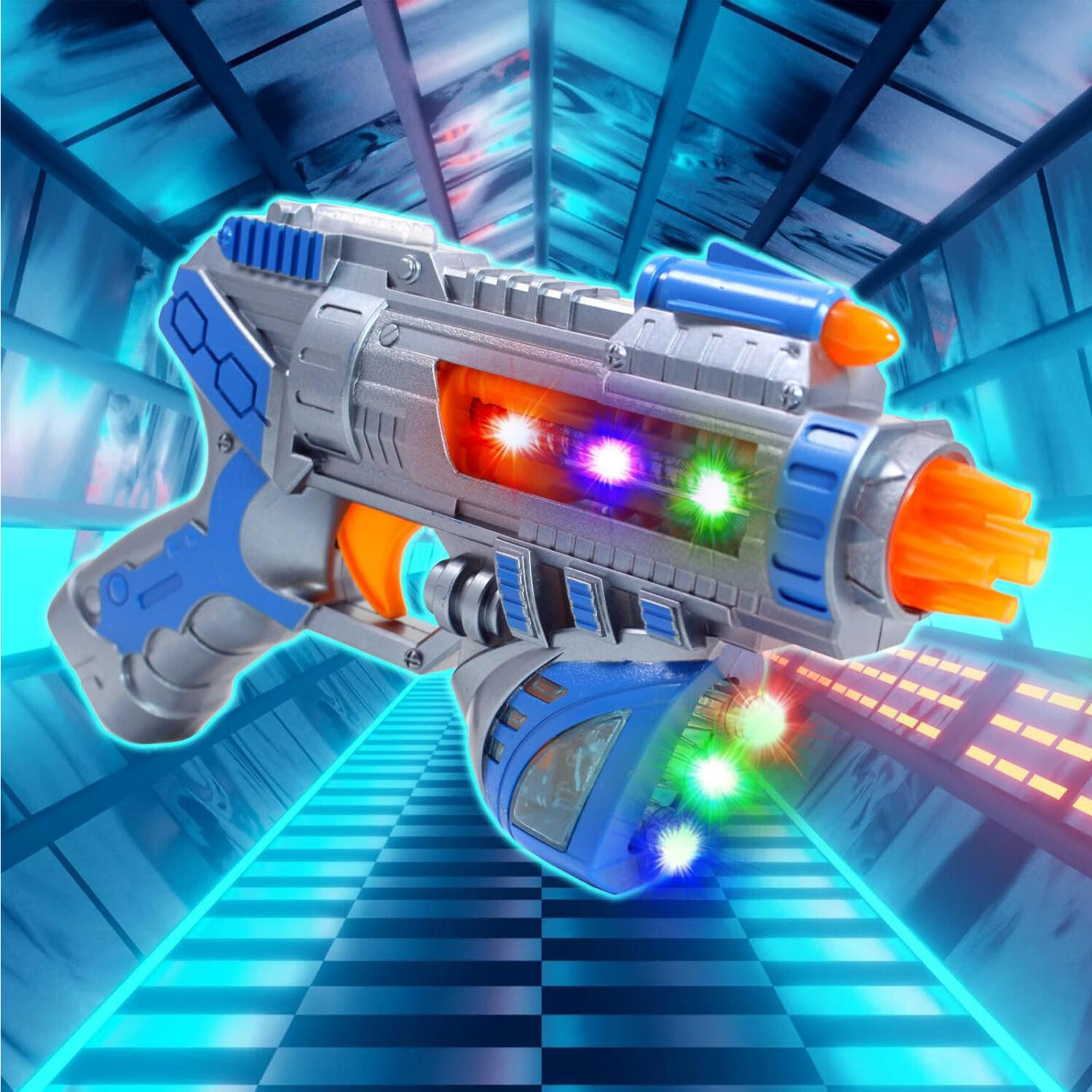 Light Up Space Infinity Blaster Toy Gun Pistol w/ Flashing Light Sound Kids Gift