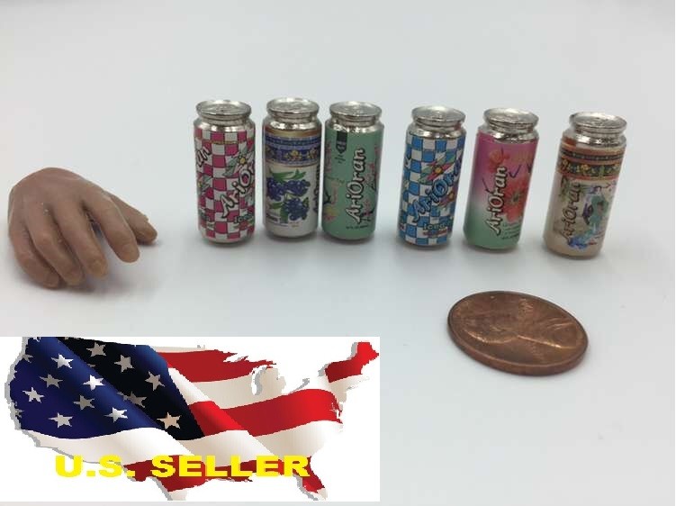 6 x 1/6 Arizona tea can Dollhouse Miniature Bar Drink Decor Hot Toys ❶USA❶