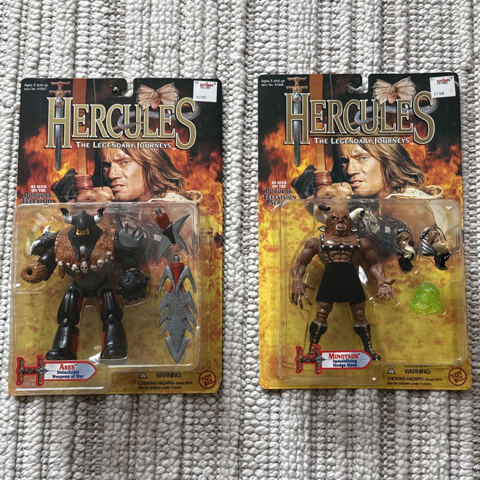 Hercules Toy Biz Lot of 2 Minotaur & Ares 1995 NIB NEAR MINT/MINT