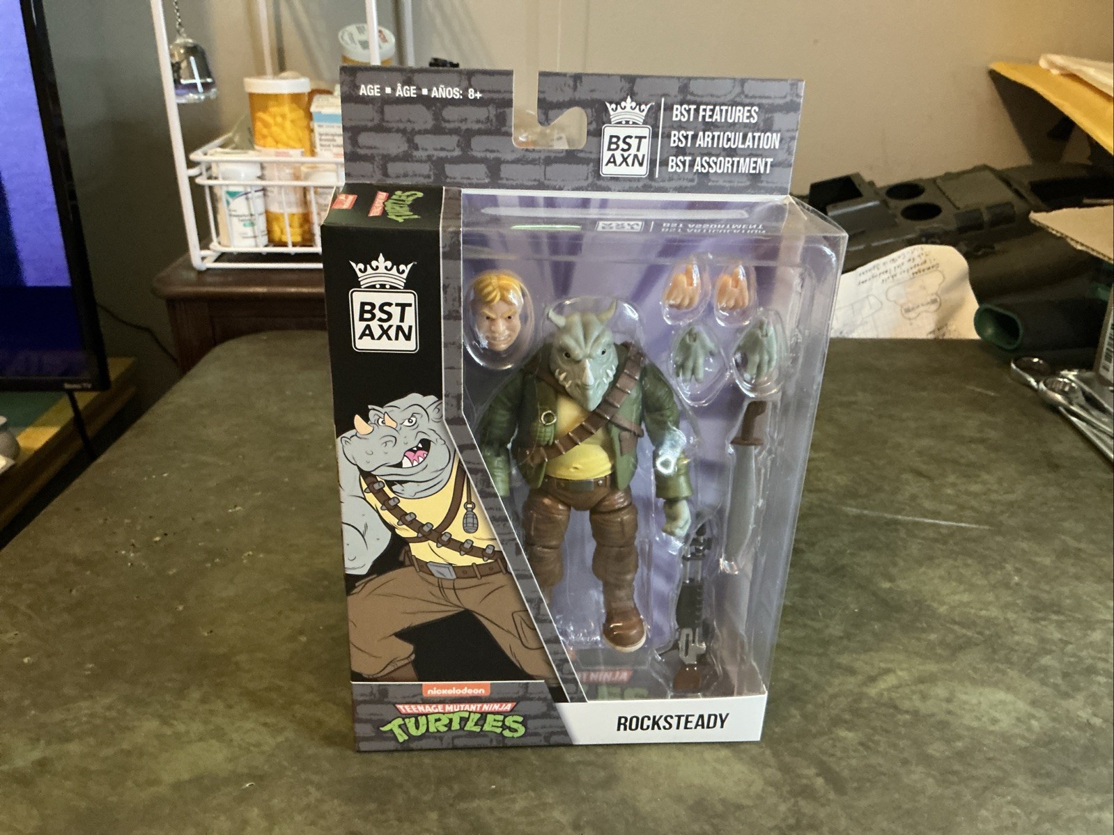 BST AXN Teenage Mutant Ninja Turtles Rocksteady 5&Prime; Figure New