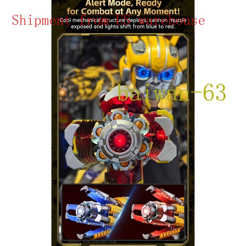 IN US ！！ Transformers Bumblebee Arm 1:1 Wearable Voice Control LED Light Hand