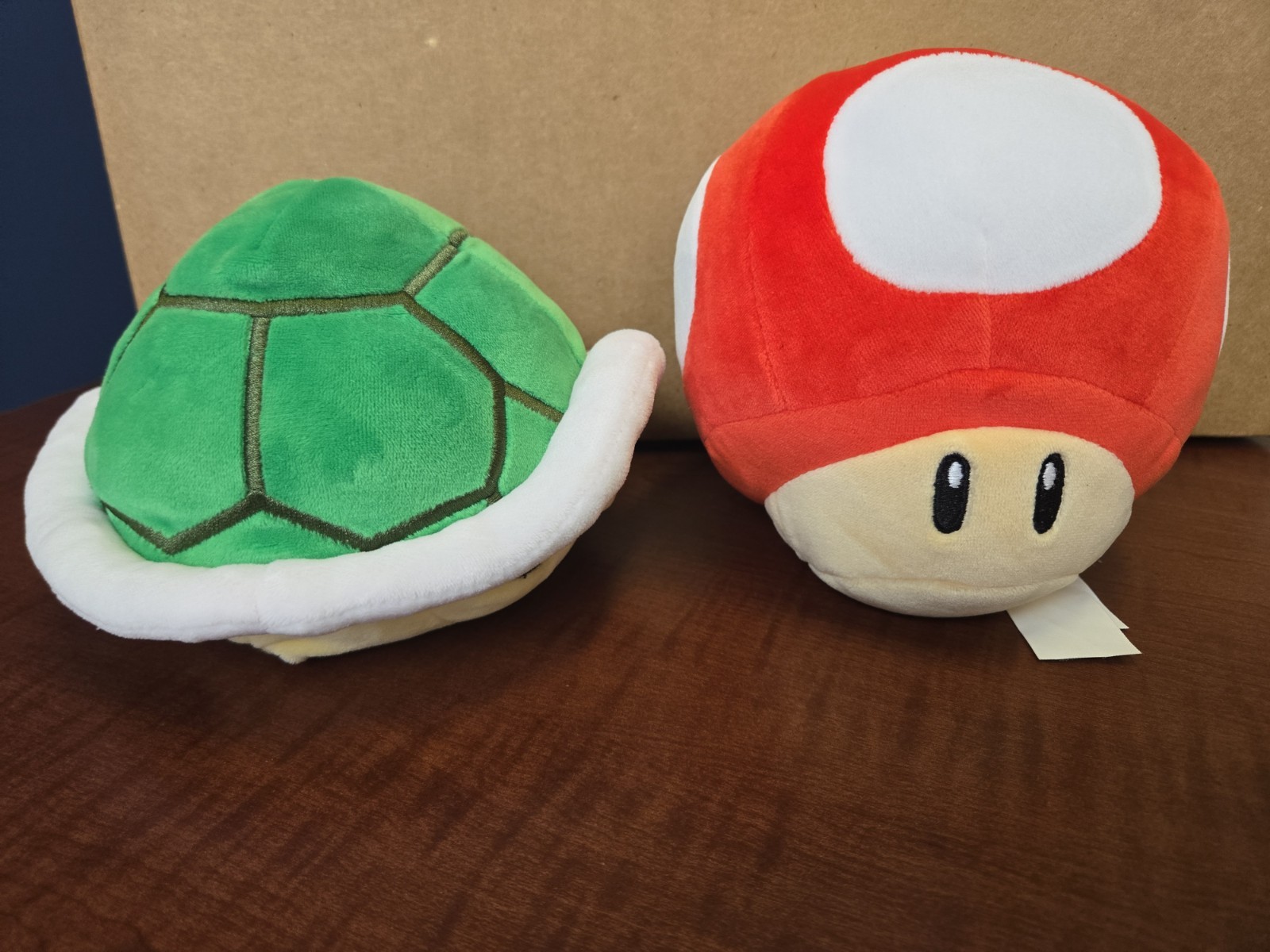 Lot of 2 Super Mario Bros. Turtle Shell Plush & 1 Up Mushroom Makes Sounds