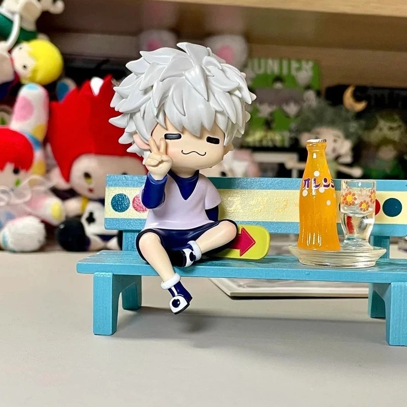 Cute Chibi Killua Zoldyck Hunter x Hunter Cat Style Figure Anime Mini Statue