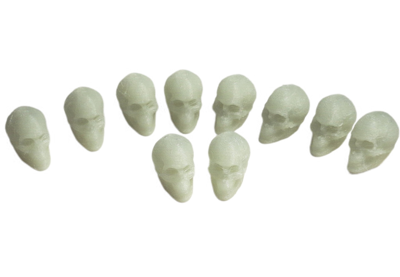 FlexiMech Mini Human Skull Detaied .5&Prime; 3d Printed Set Of 10 Skulls Choose Color