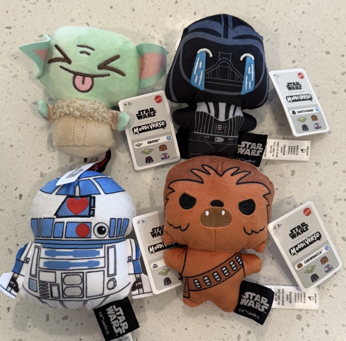 Star Wars Moodiverse Set Of 4 – Mini Plush Vader, Chewy, Grogu, R2-D2 Series 3