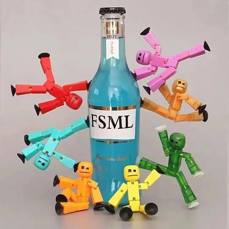 3Pcs Random Stikbot Suction Cup Sticky Robot Funy Kids Deformable Action Figure