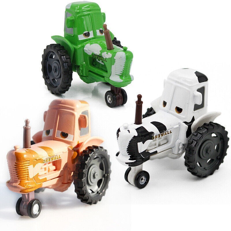 3-Pack Disney Pixar Cars Multi-Color Cow Tractors McQueen Film Farm Little Man
