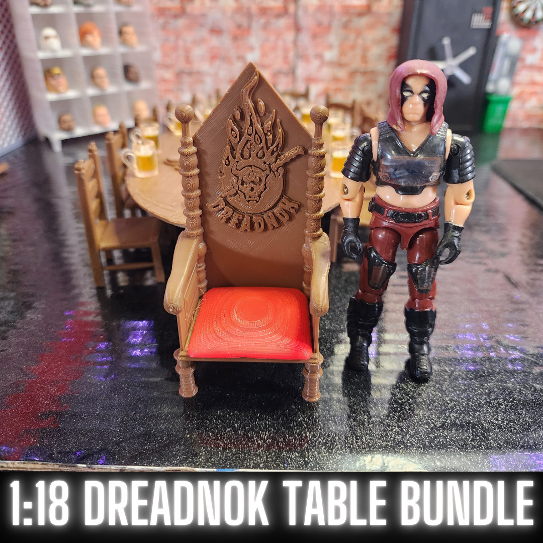 DREADNOK TABLE BUNDLE, For 1:18 Scale Figures, Zartan Throne, Gi Joe Vintage