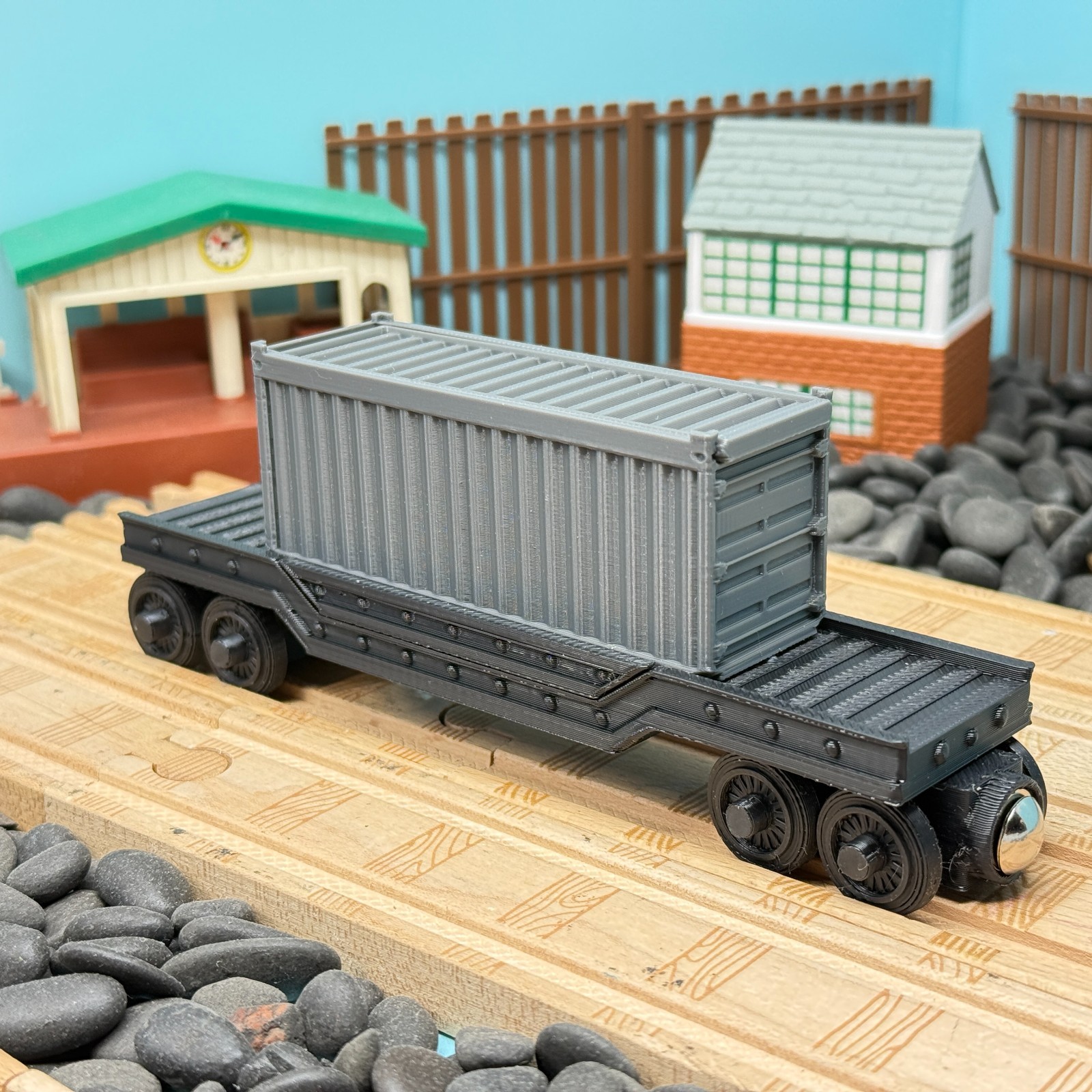 Wooden Railway Custom Container / Vehicle Train for Thomas Train Tracks