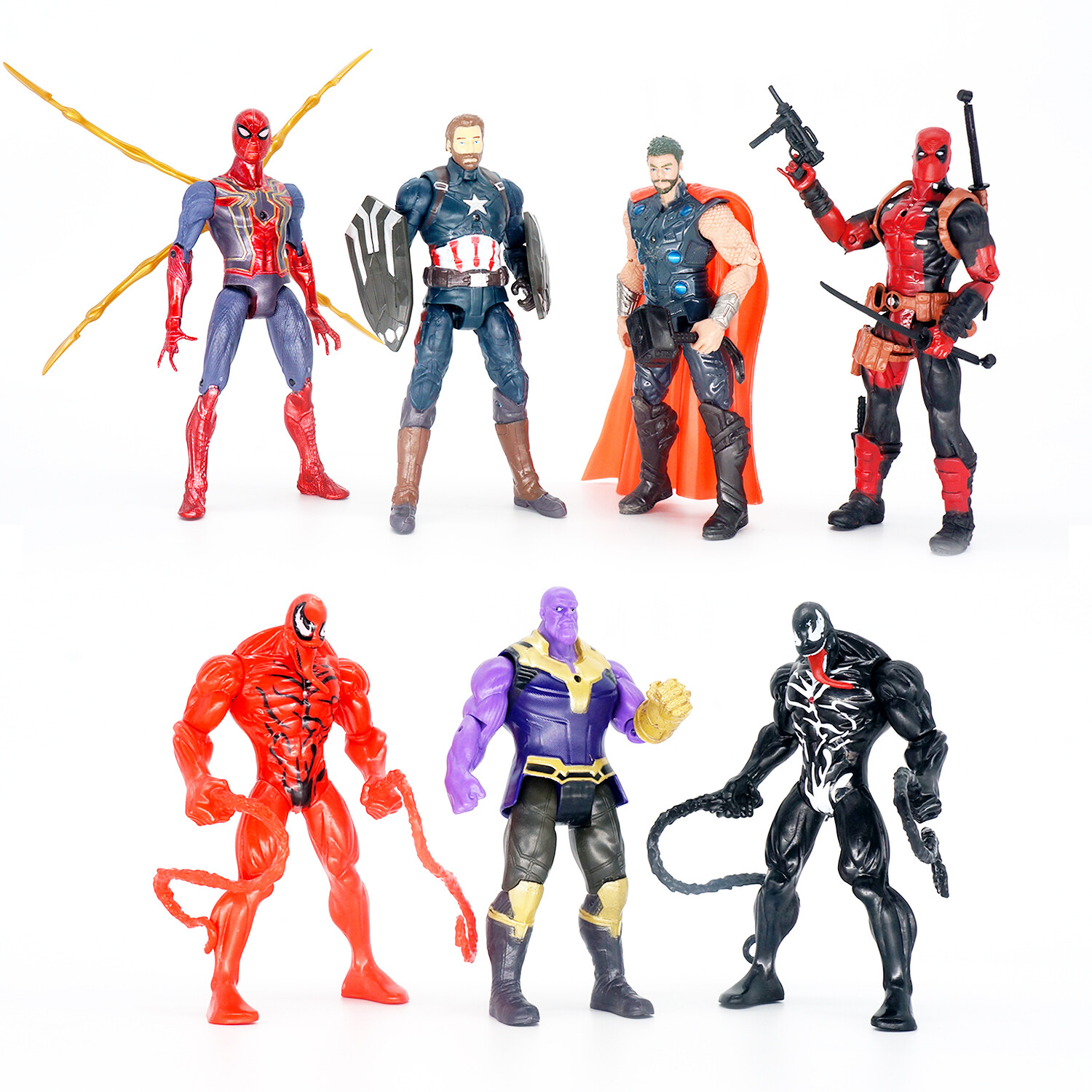 7PCS Marvel Avengers Thanos Venom Thor Captain America 6.7 » Action figure Toys