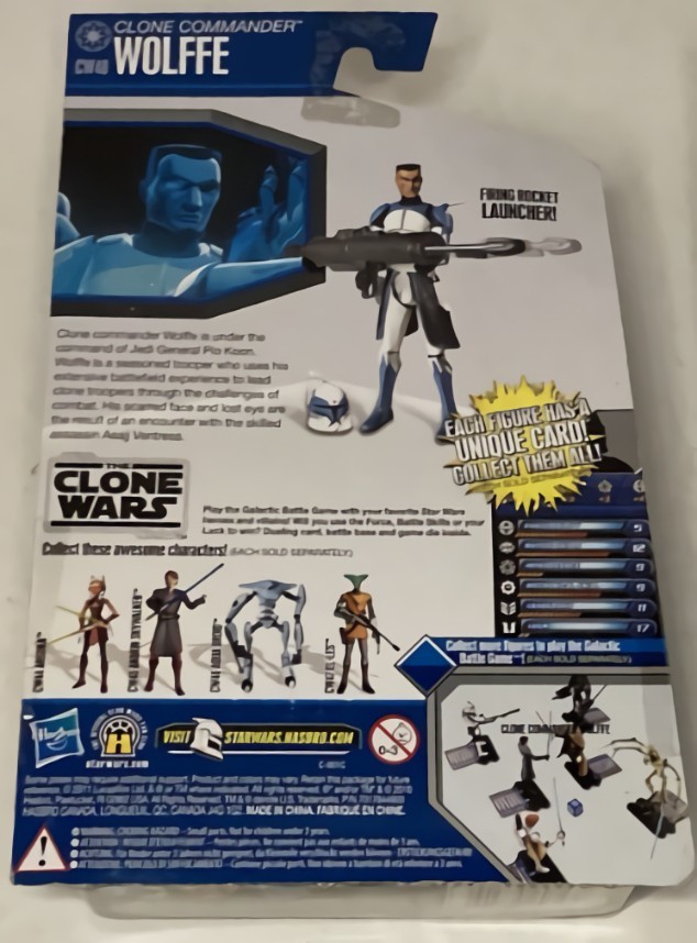 Hasbro Star Wars Clone Wars Clone Commander Wolffe 3 3/4&Prime; Figure #CW48 Sealed