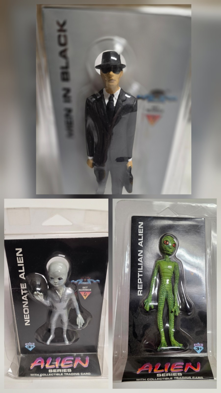 Shadowbox Alien Series Figure Lot 3 Sealed Men In Black Reptilian Neonate 90s