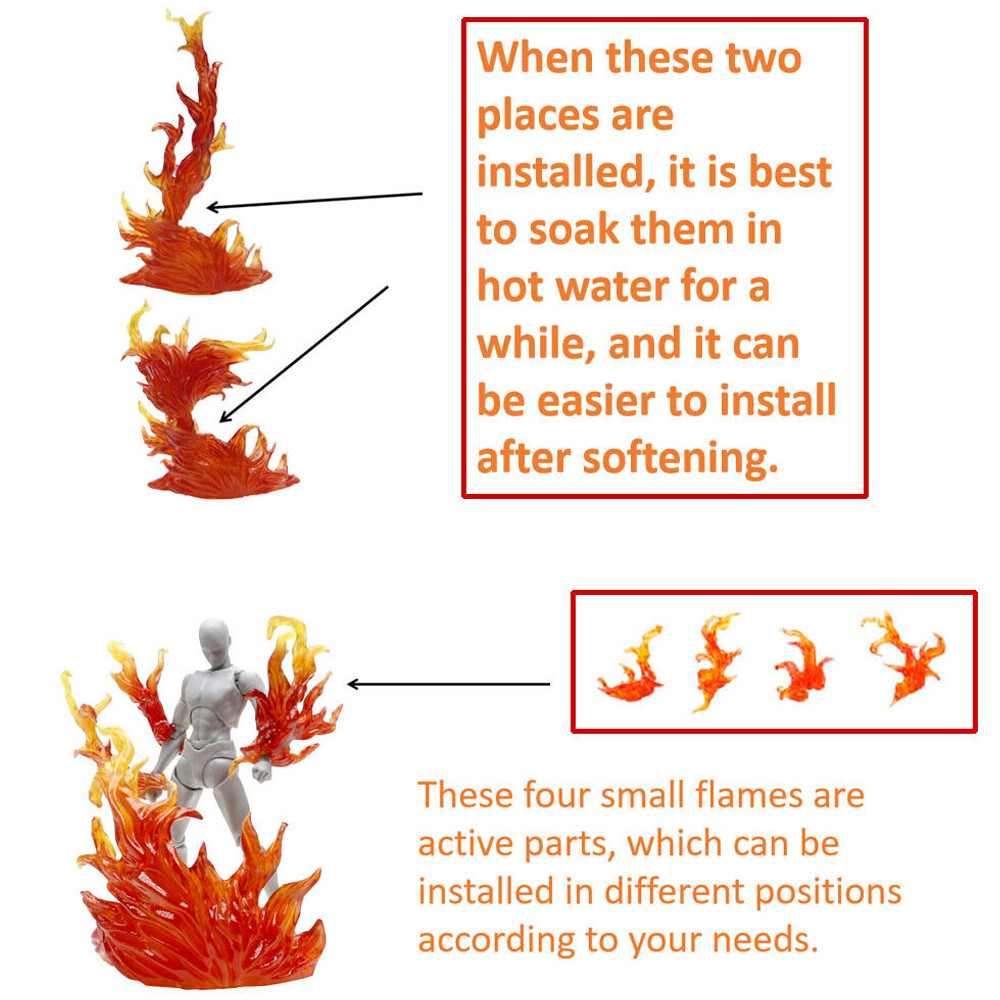 For Tamashii Effect Impact Burning Flame for Figma S.H.Figuarts SHF 1/12 Figure