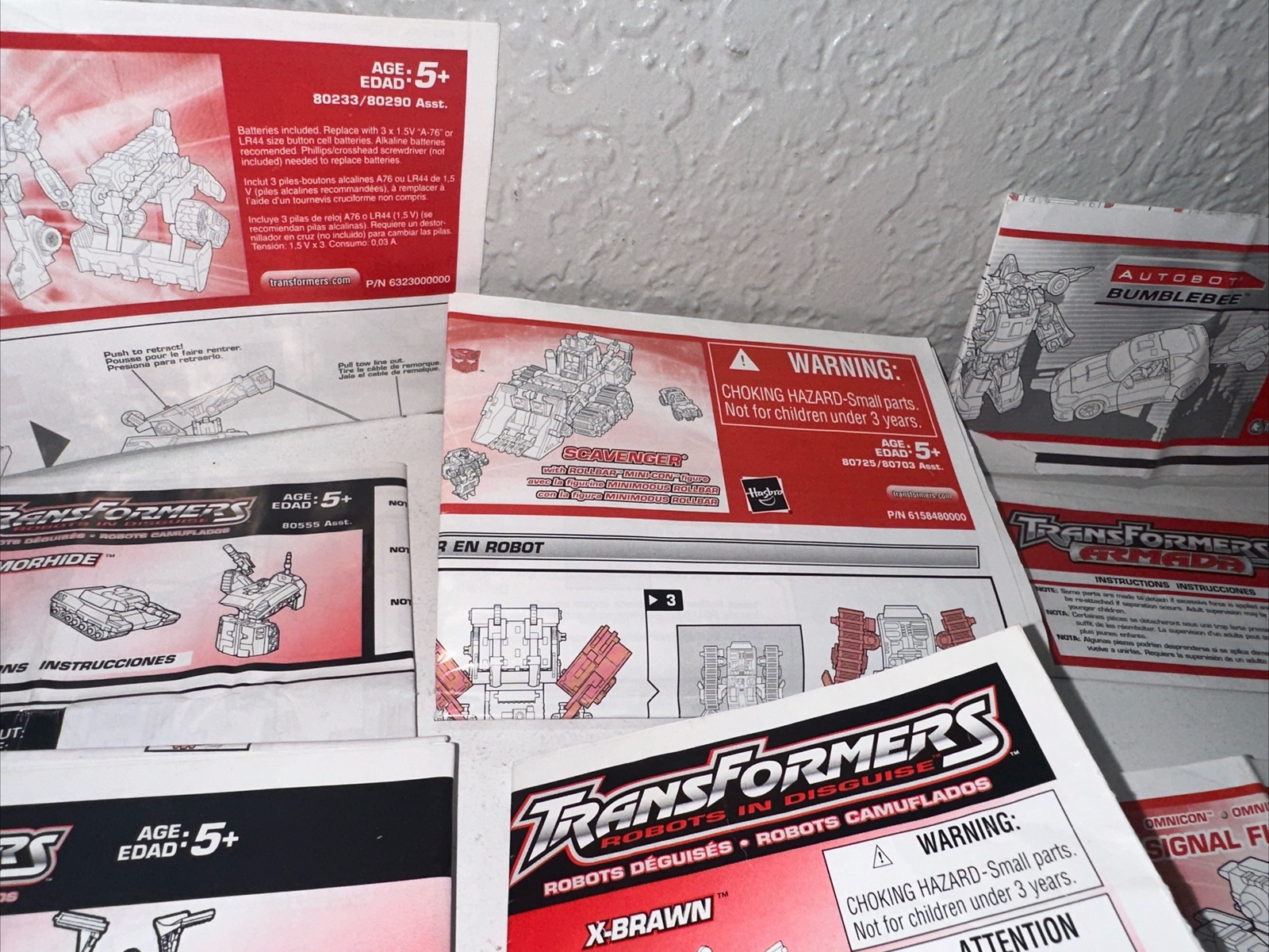 Transformers Autobots Instruction Only Lot Of 15 Lot #1