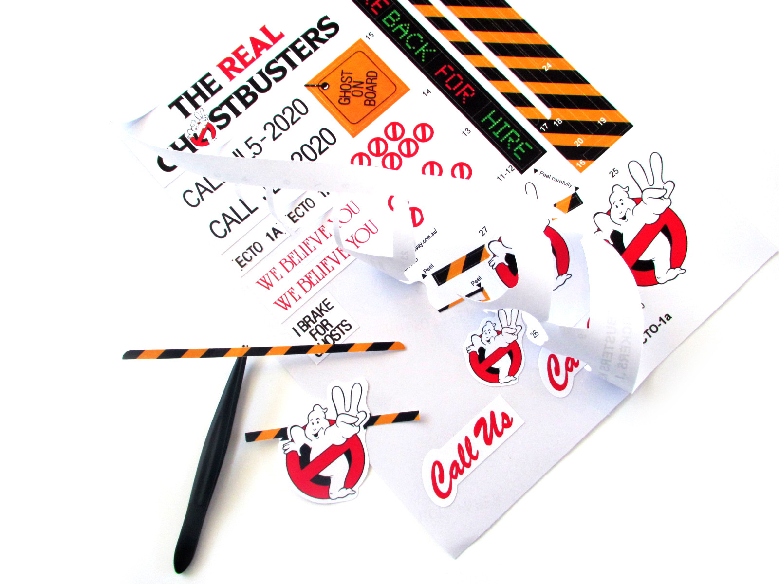 CUSTOM STICKERS for THE REAL GHOSTBUSTERS ECTO 1a CAR & SLIME GREEN OR RED!!