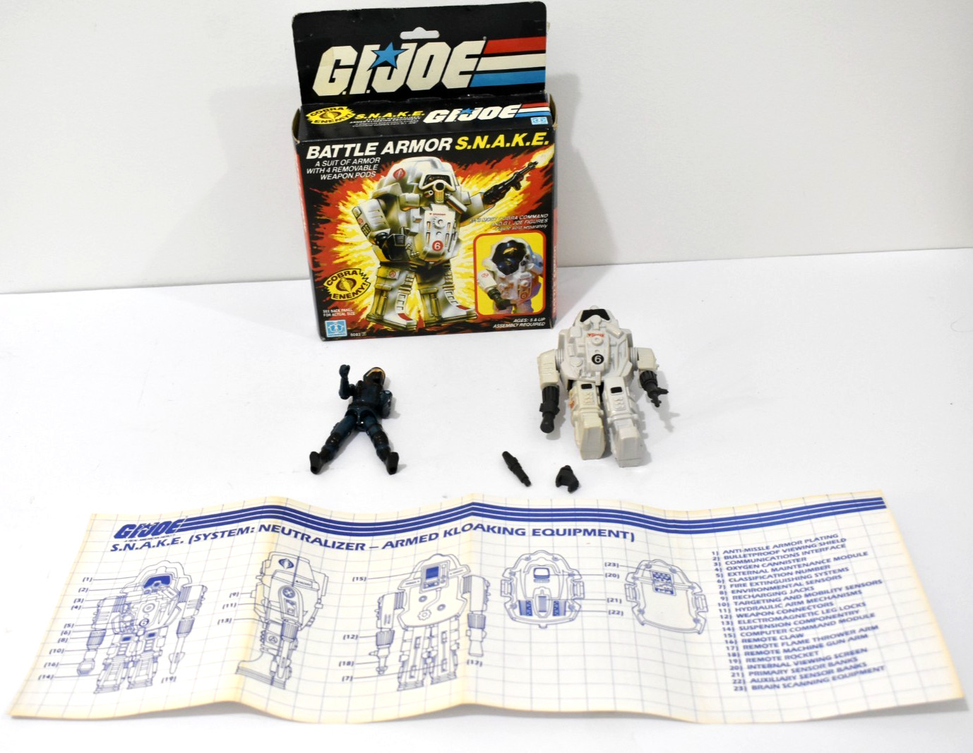 1983 Hasbro GIJOE ARAH Battle Armor S.N.A.K.E. MIB Complete With Figure