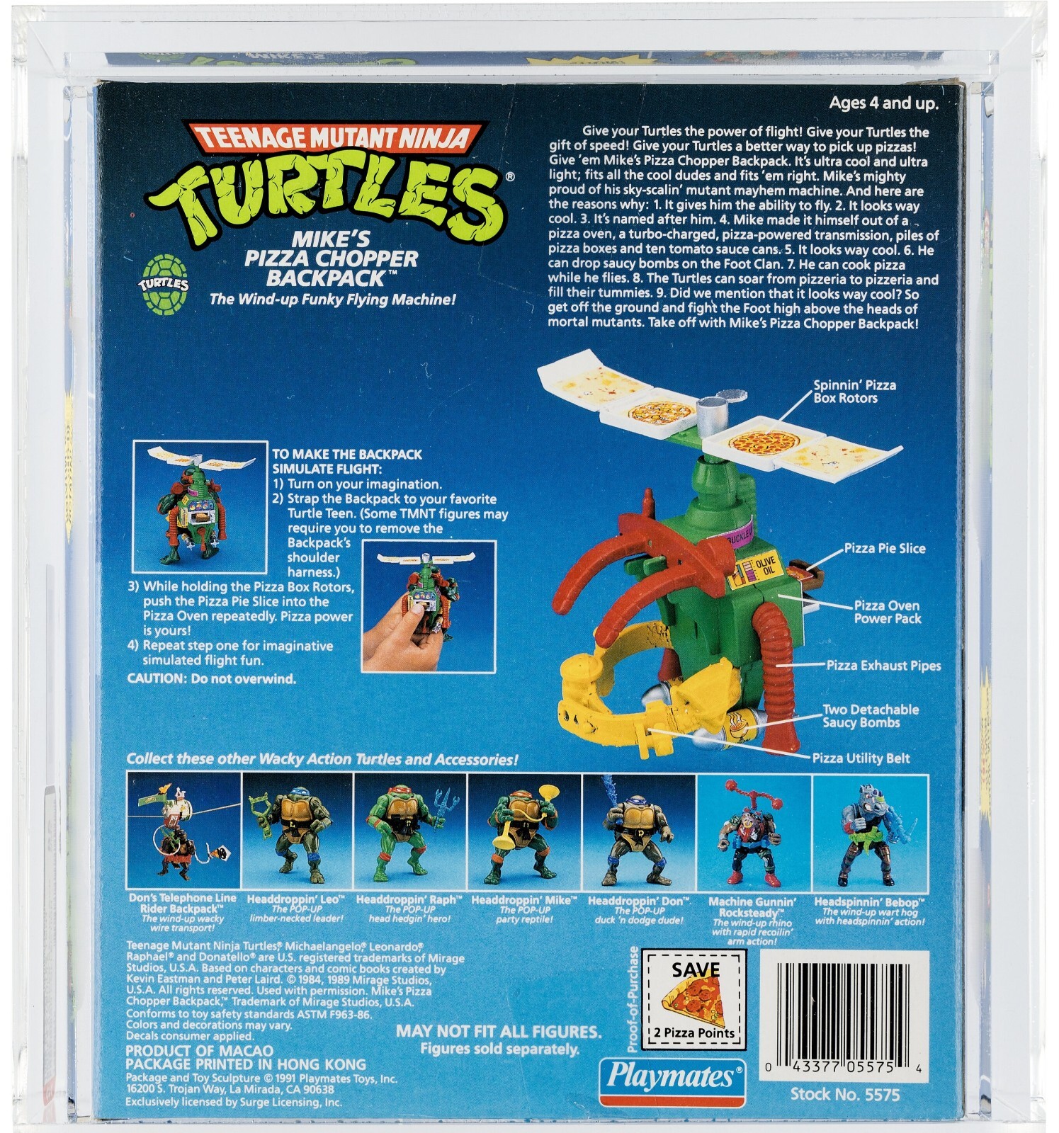 * Ninja Turtles MIKE&rsquo;S PIZZA CHOPPER TMNT – 1 of 2 in AFA 85 , None Higher! *