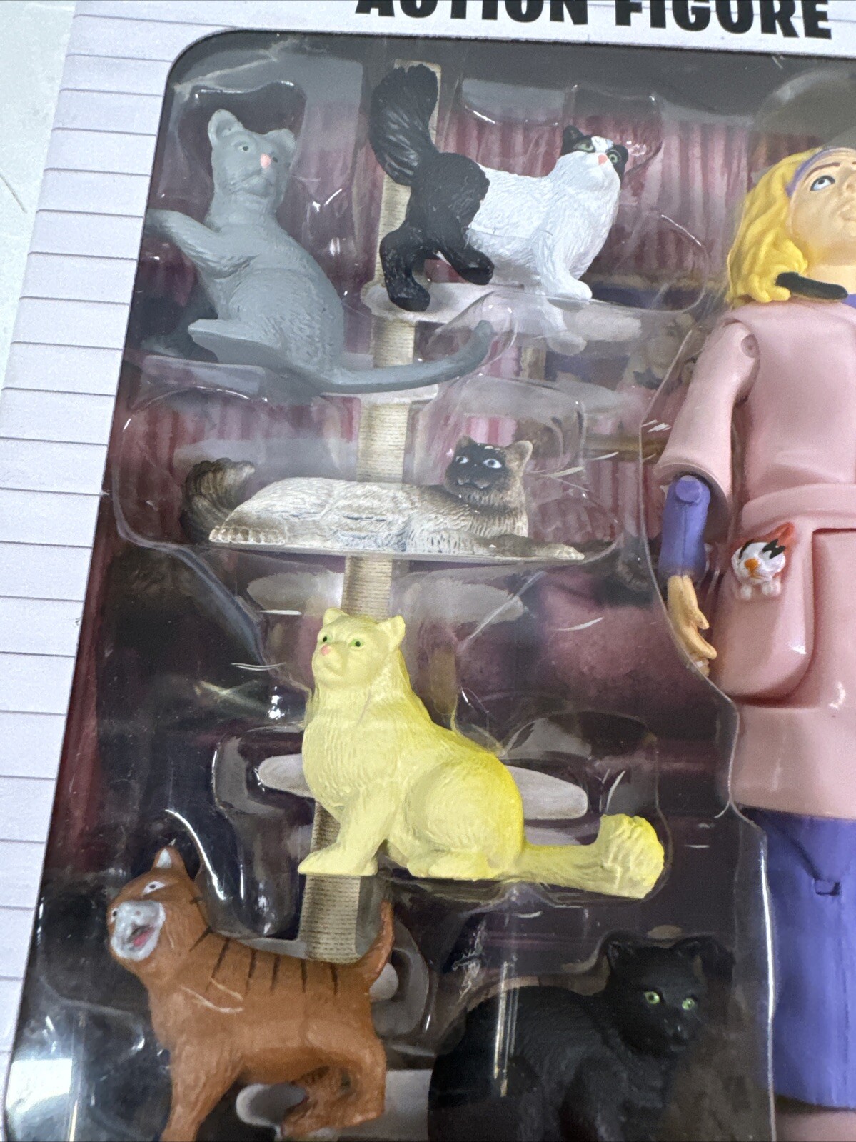 Crazy Cat Lady Action Figure Set With 6 Cats Archie McPhee NEW