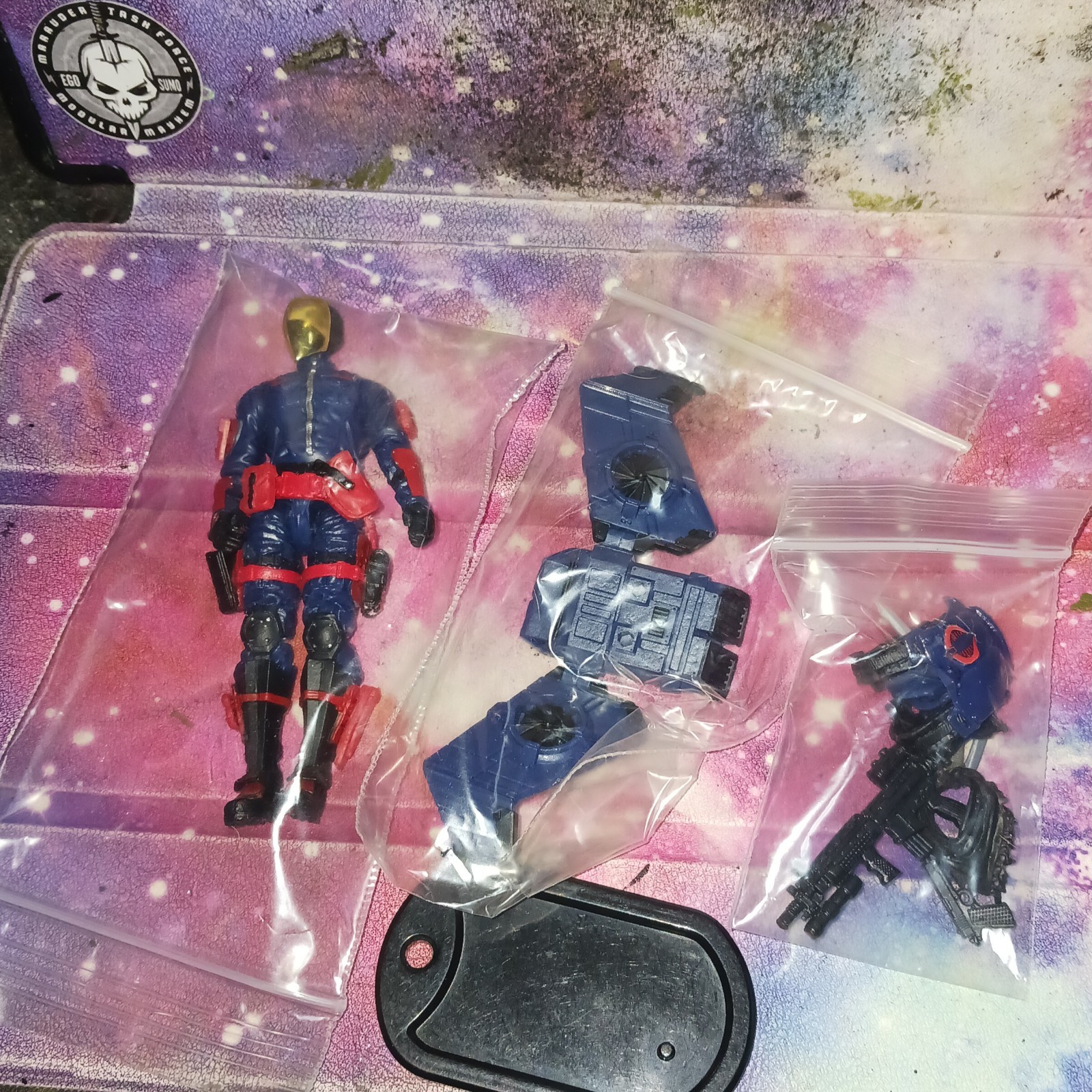 THIS IS A MARAUDER TASK FORCE FIGURE 3.75 GIJOECOBRA BLUE « RIP IT « 