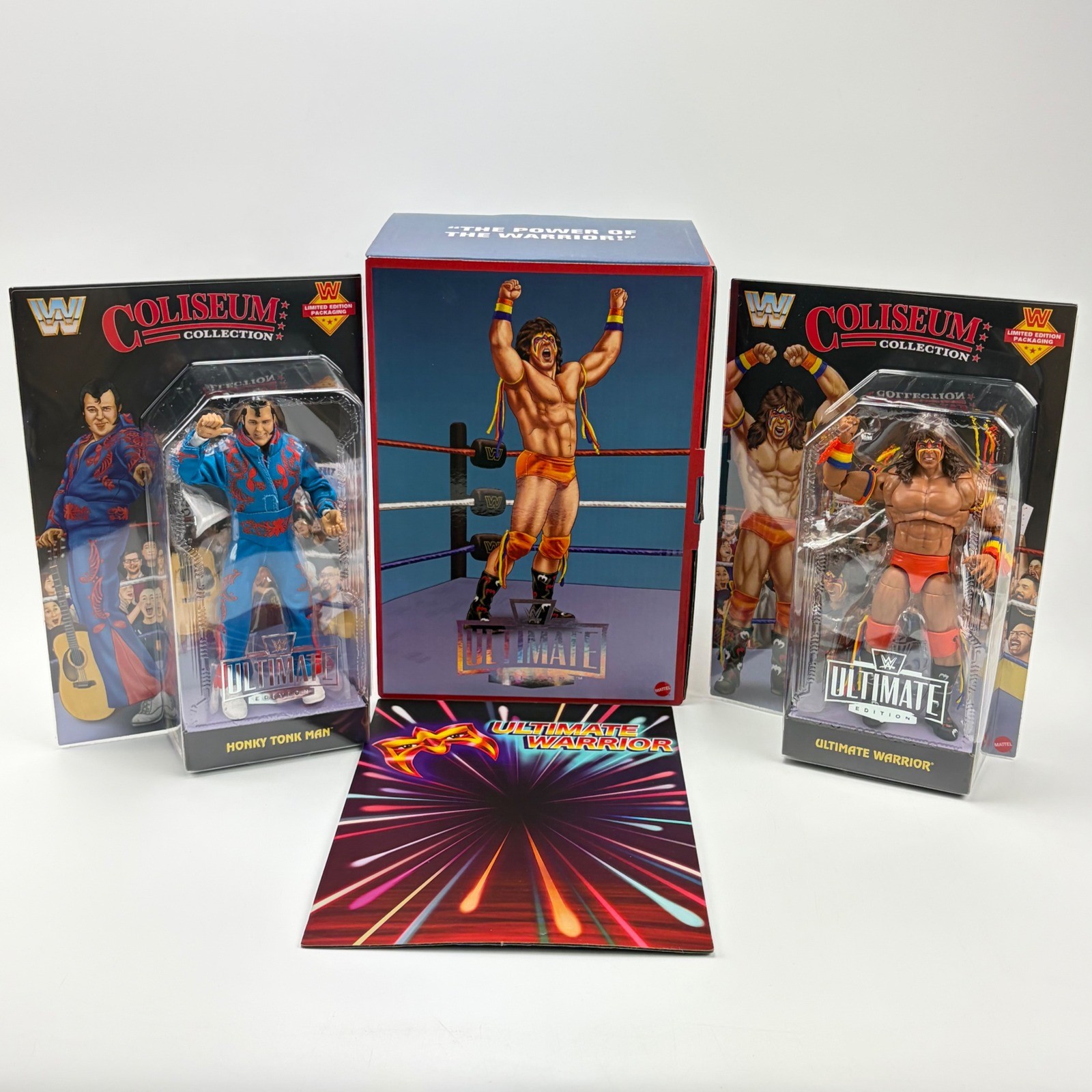 WWE Coliseum Collection Ultimate Warrior & Honky Tonk Man Figures Black Card New