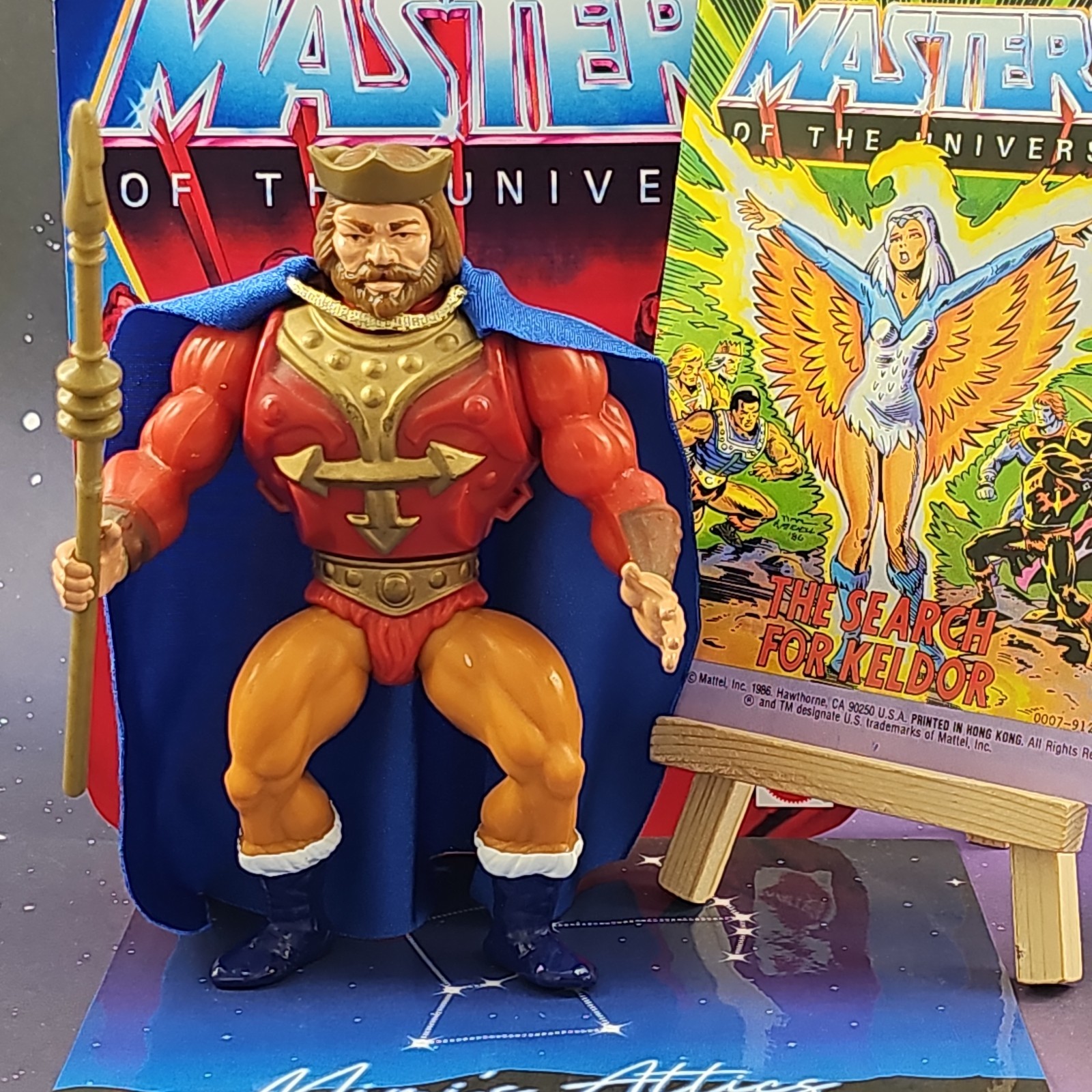 Vintage King Randor Masters of the Universe MOTU Complete *Repro* Cape Mattel
