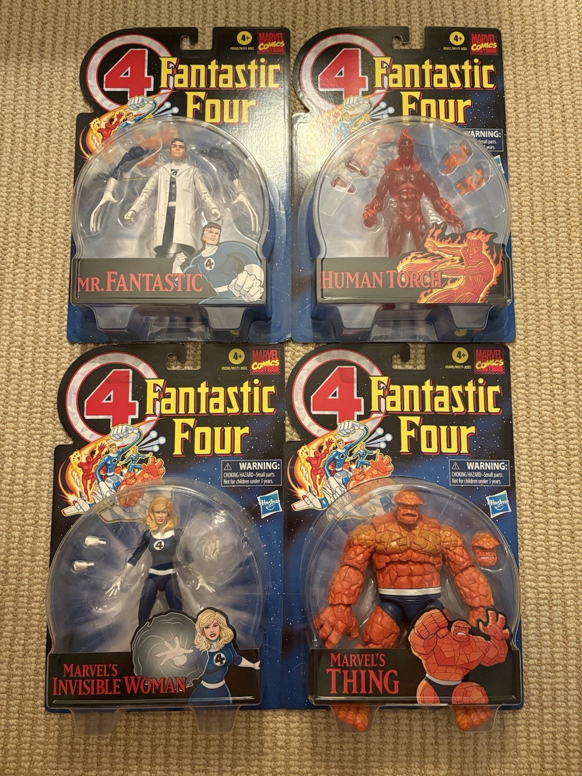 Marvel Legends 6 Inch Fantastic Four Retro Card New Lot Thing, Human Torch, Etc