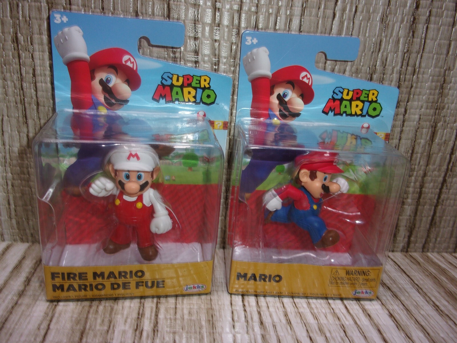 FIRE MARIO AND RUNNING MARIO Action figure 2.5&Prime; Nintendo Jakks Pacific NEW