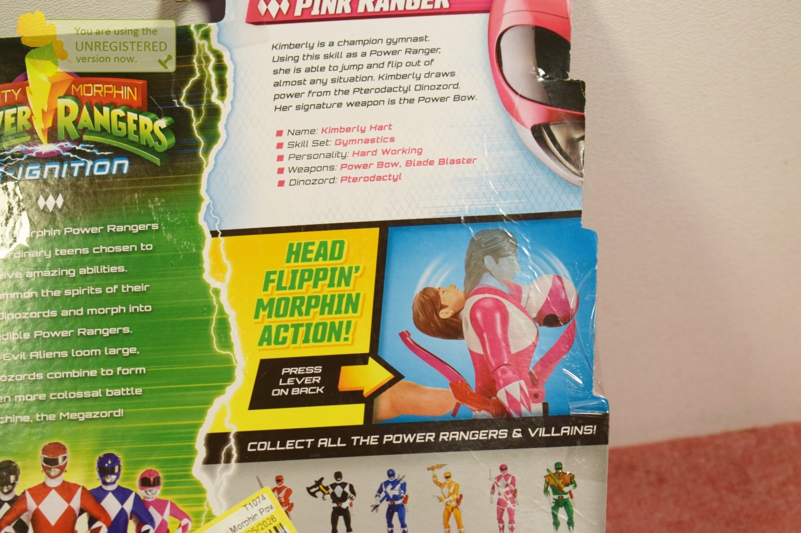 Mighty Morphin Power Rangers Re-Ignition Auto-Morphin 6&Prime; Pink Ranger- Incomplete