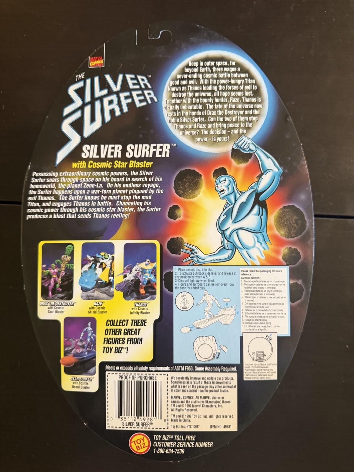 1997 ToyBiz Silver Surfer Cosmic Power Blasters Set Complete Thanos Raze Drax