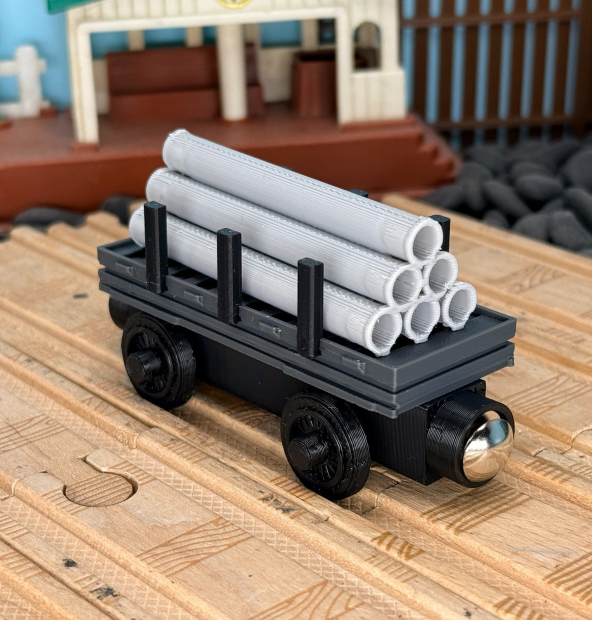 Wooden Railway SR CCT Flatbed Train with Cargo Custom Made for Thomas Train