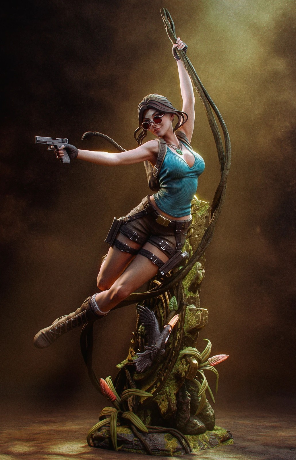 Tomb Raider Lara Croft/3d Figure 25cm Professional Hand Painted