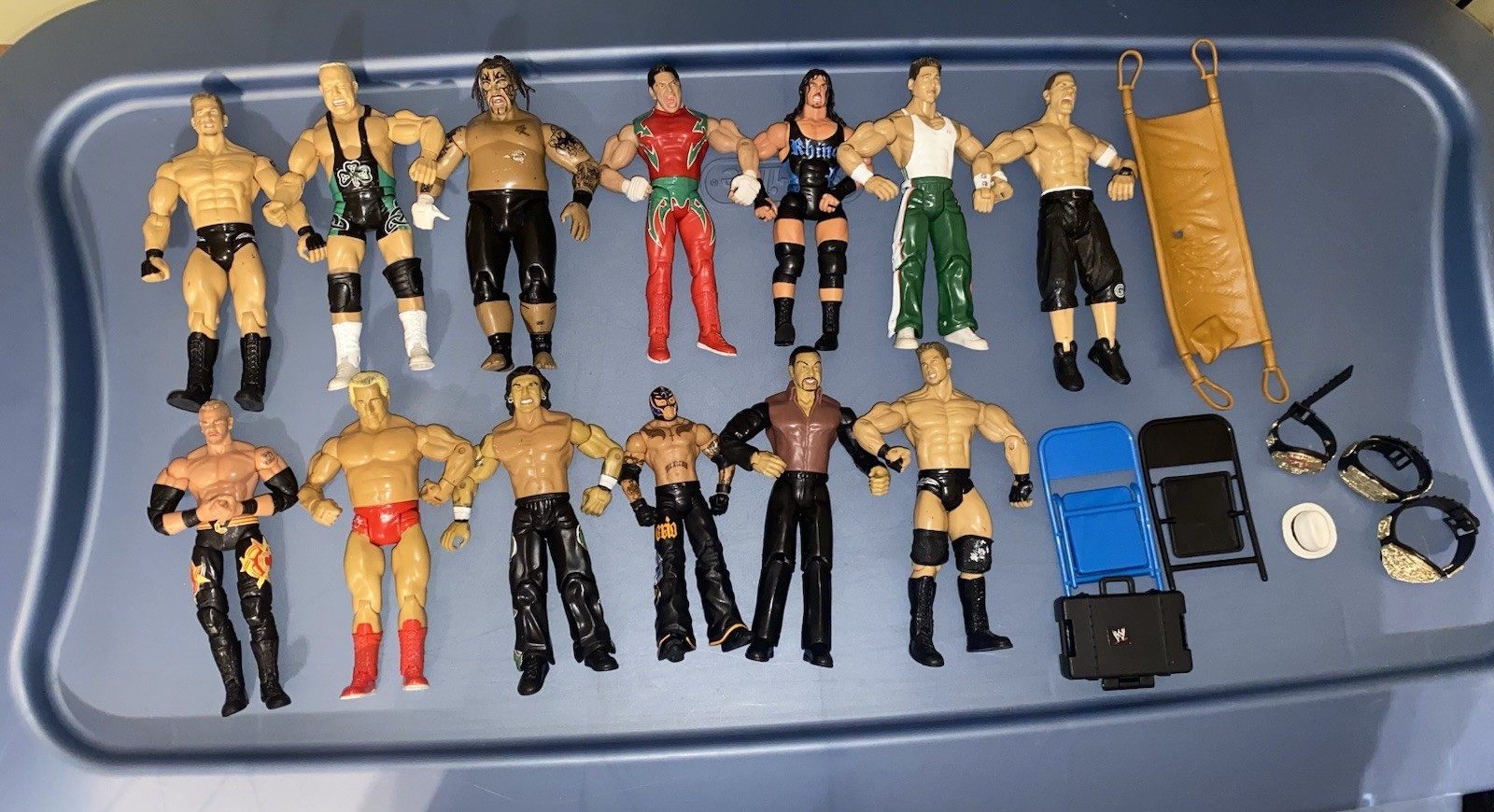 Y2K Jakks WWE TNA Wrestling Figure Lot With Accessories Ric Flair, John Cena