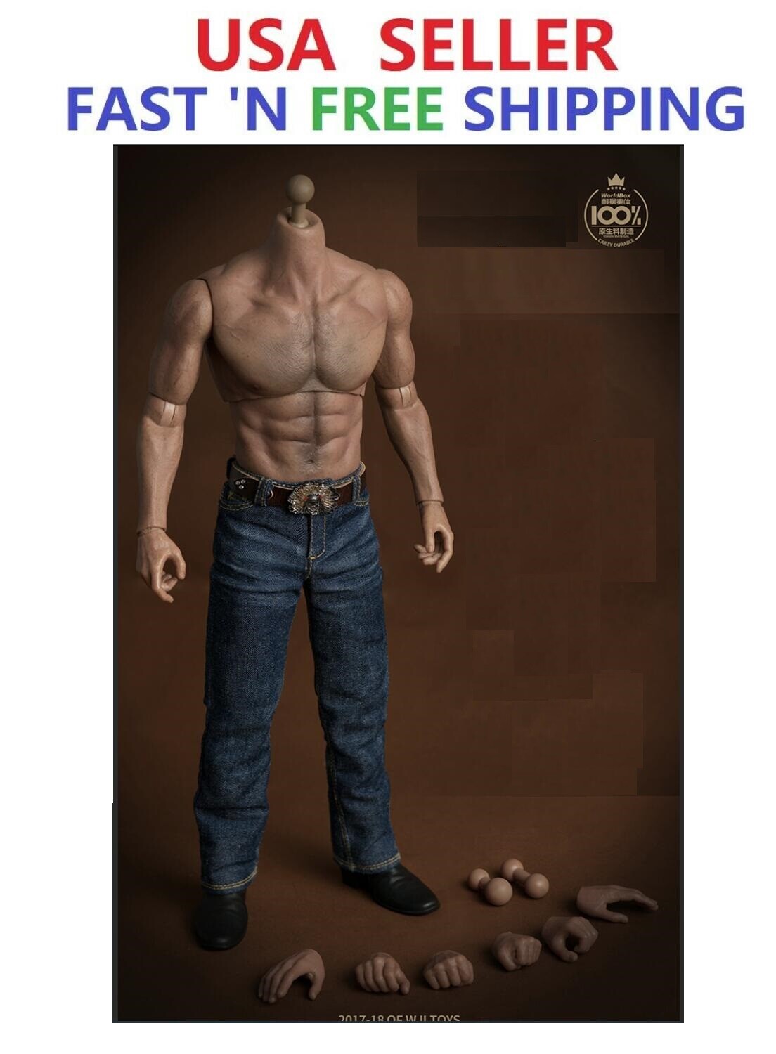 WorldBox 1/6 Muscular Wolverine Body Logan Strong Durable Male Figure ❶USA❶