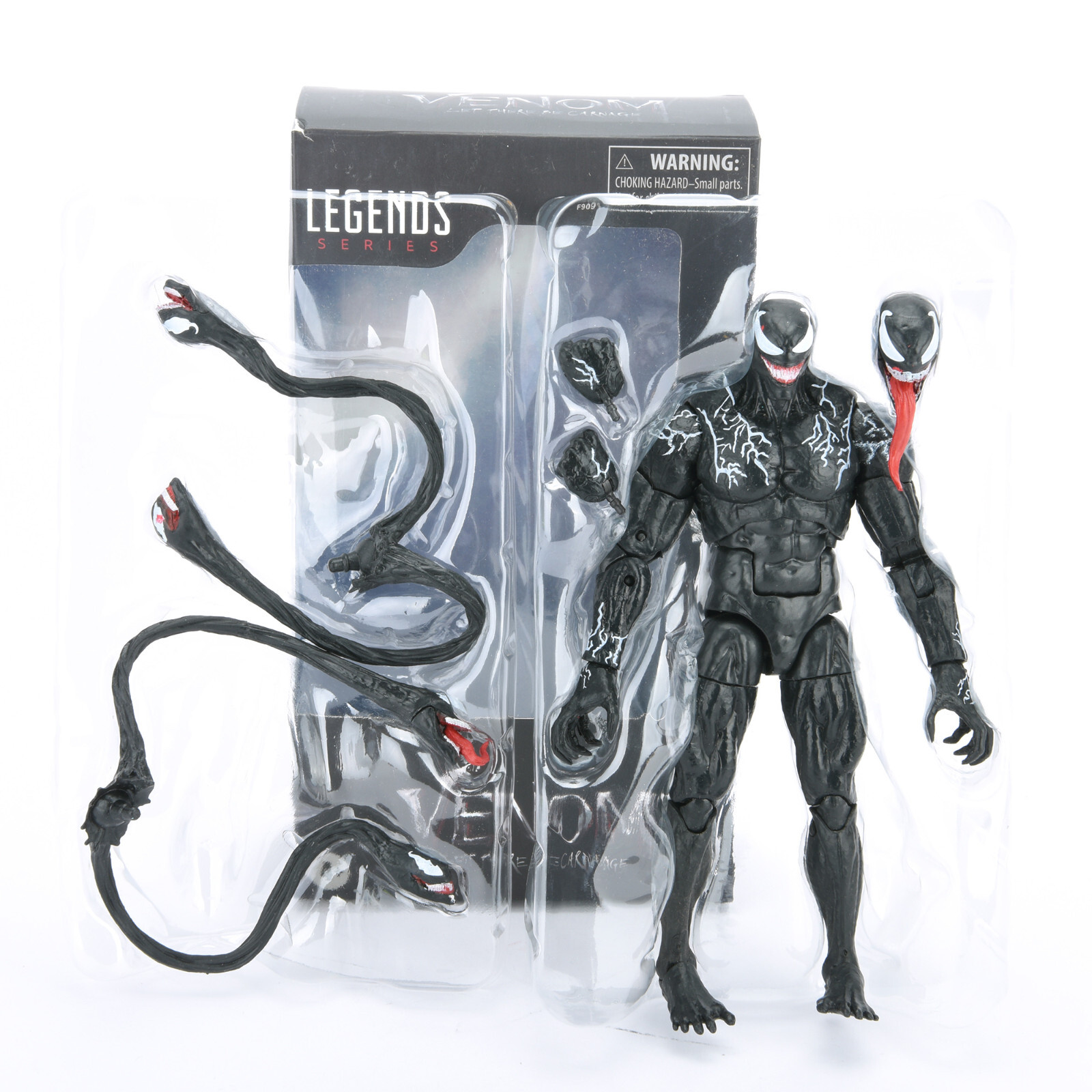 Legends Series Marvel Venom w/Exchangeable Heads Hands 7&Prime; Action Figure Toy OPEN