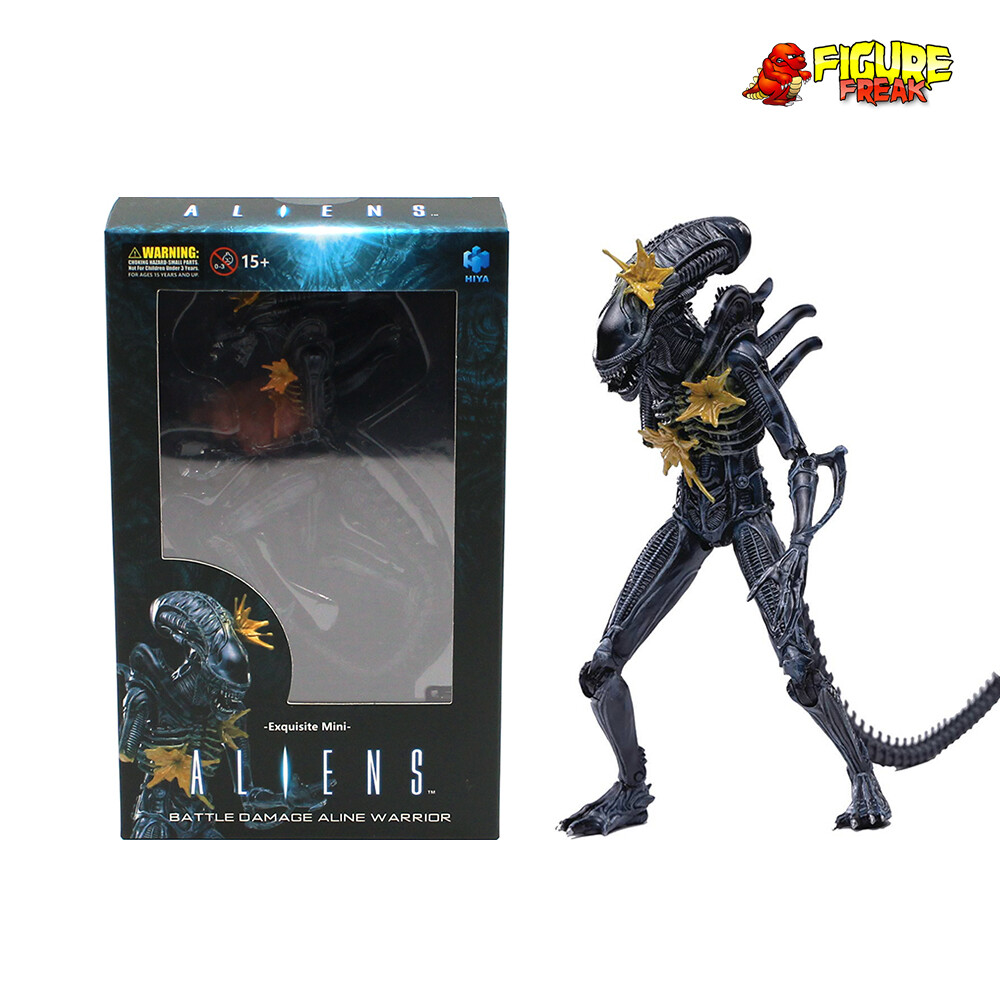 Hiya Toys Aliens Battle Damaged Alien Warrior 4.5&Prime; Action Figure (1:18 Scale)