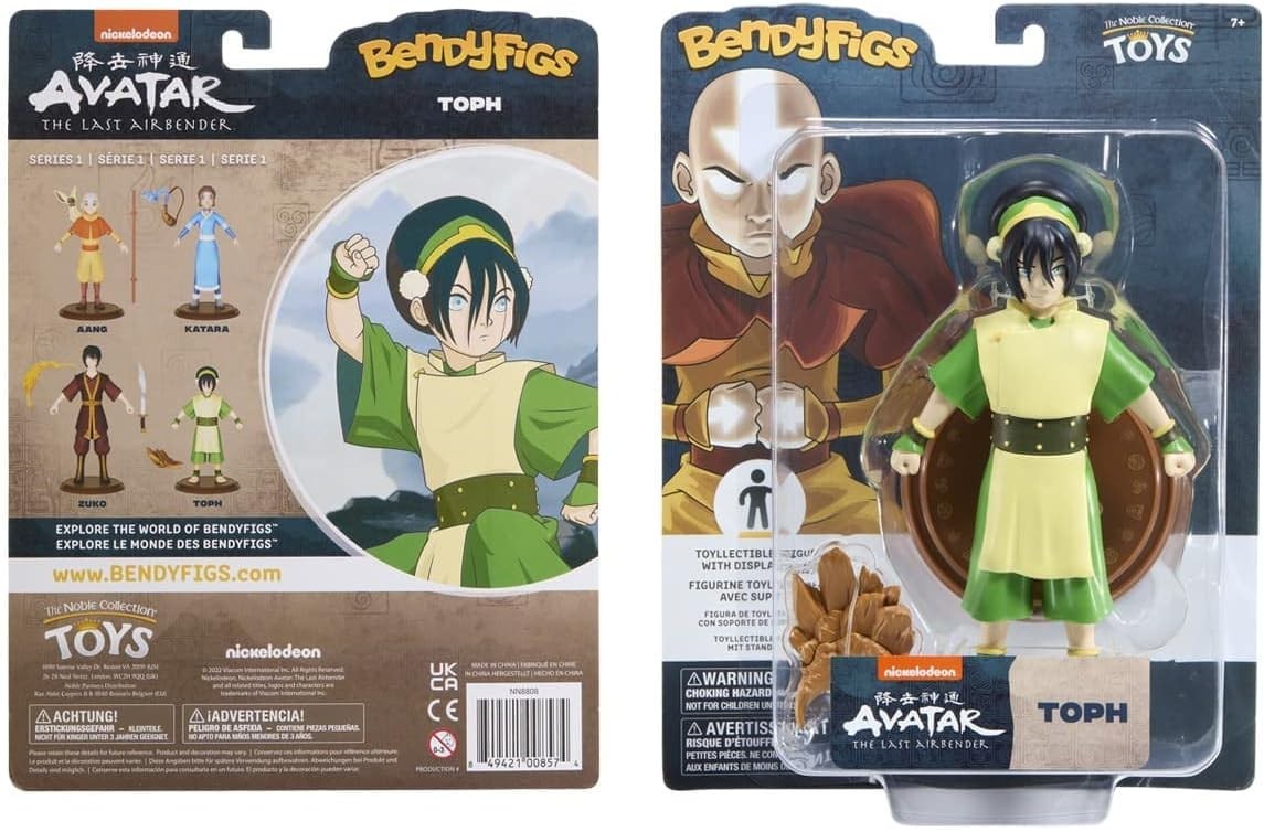 BendyFigs The Noble Collection – Avatar The Last Airbender Toph 6.5-inch Figure