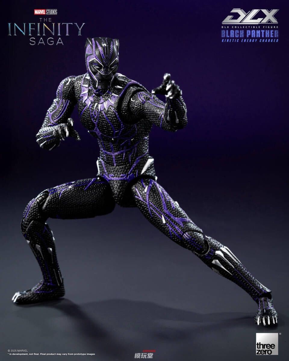 Threezero DLX Black Panther Kinetic Energy Charged Infinity Saga 1/12 Figure New