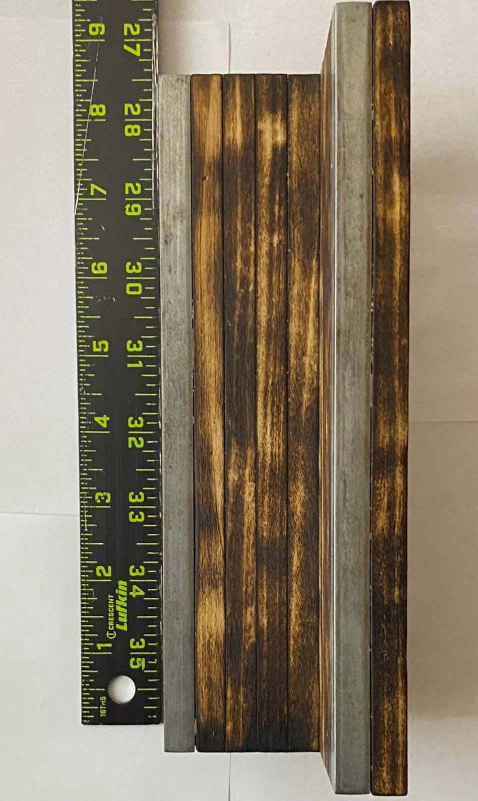 Handmade Fingerboard Bench Ledge Burned Wood Metal Coping 8inch Long 4inch High