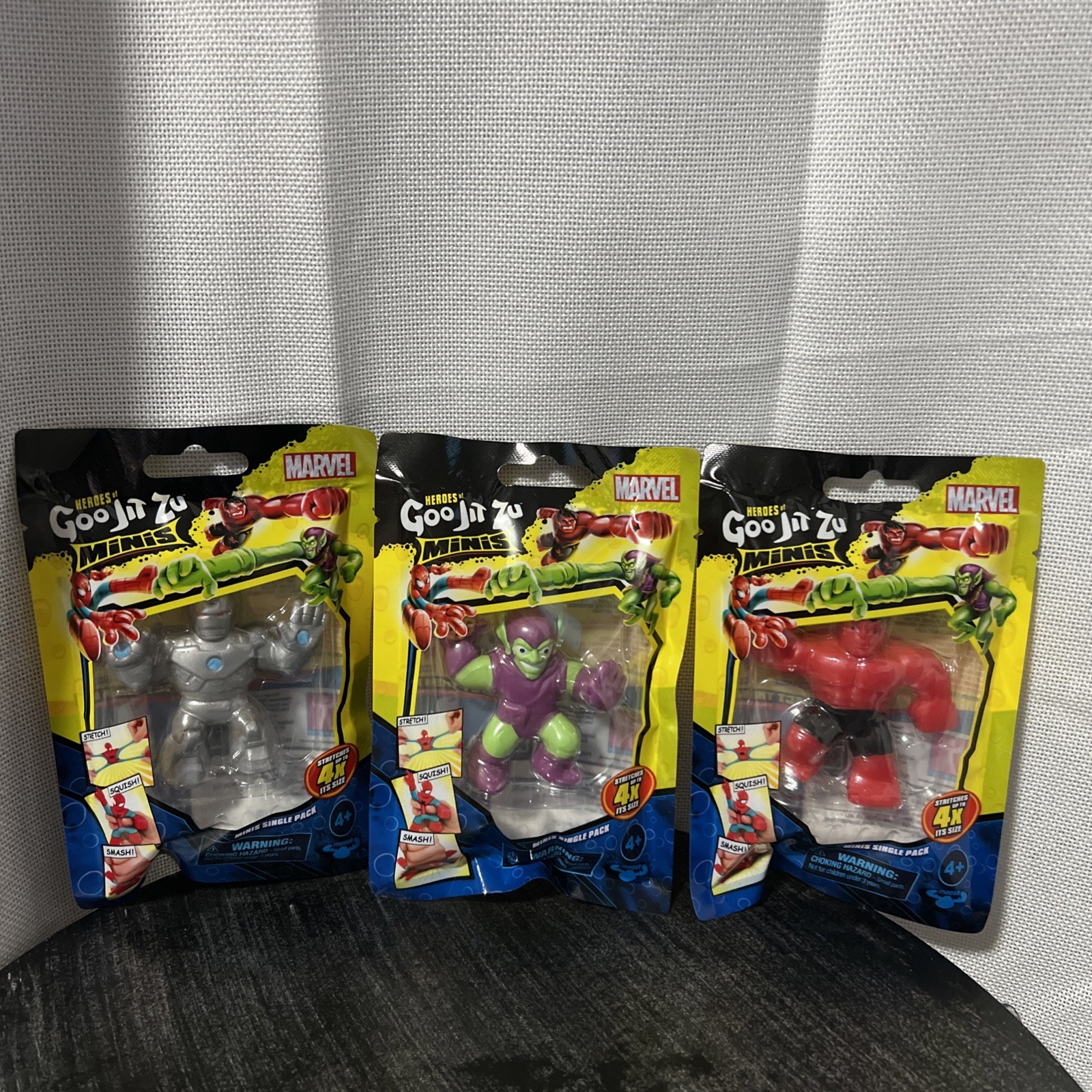 Heroes of Goo Jit Zu Minis Marvel 3 Pack – Hulk War Machine Squish Stretch