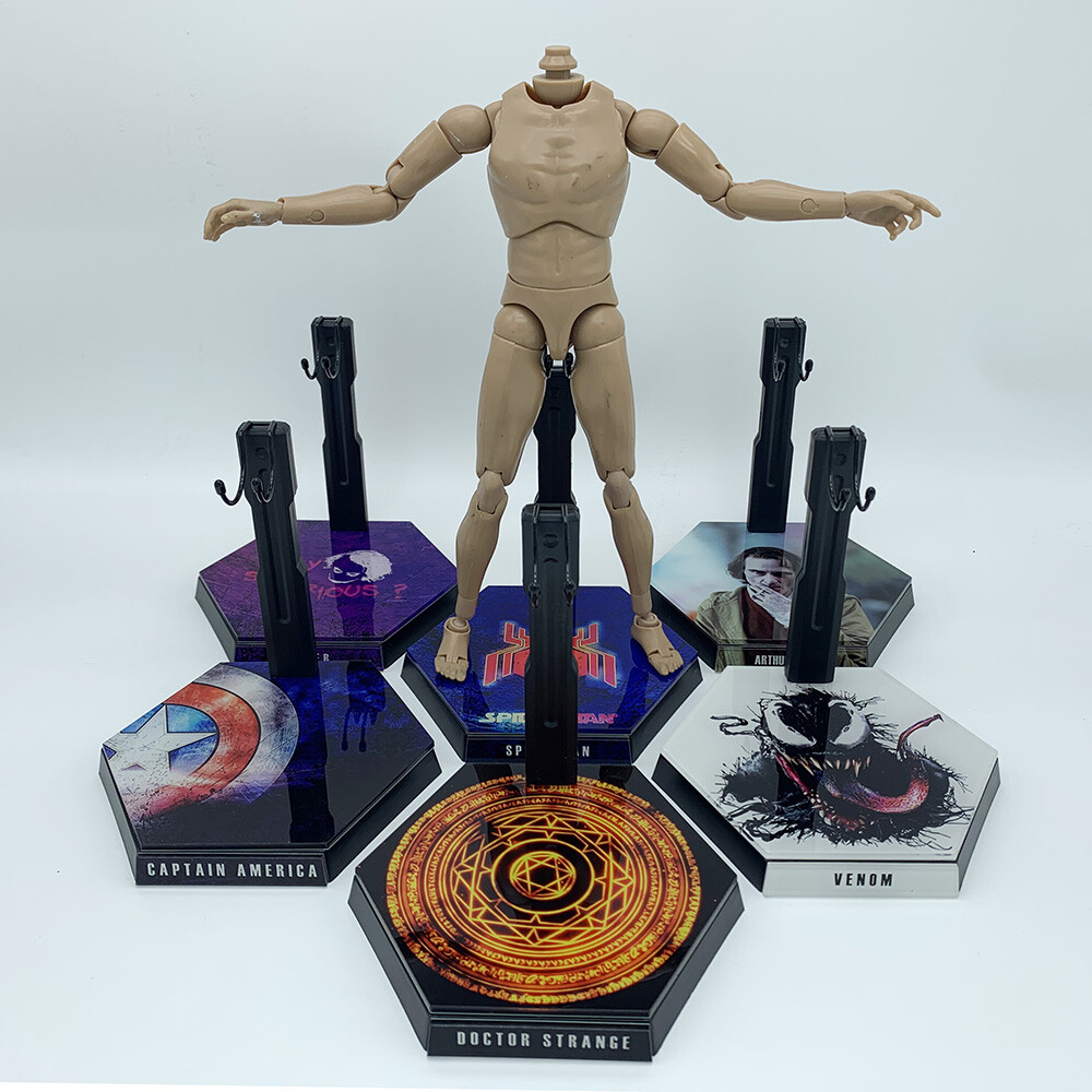 1/6 Scale Action Figure Dynamic Display Stand Universal Hexagon Base Customize