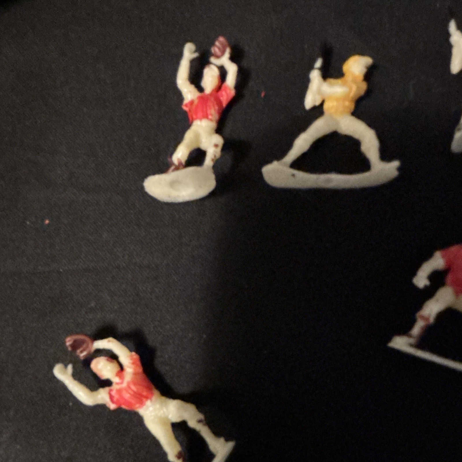 Miniature Plastic Baseball Player Figures Mixed Lot Set 2in Red/White/Brown READ