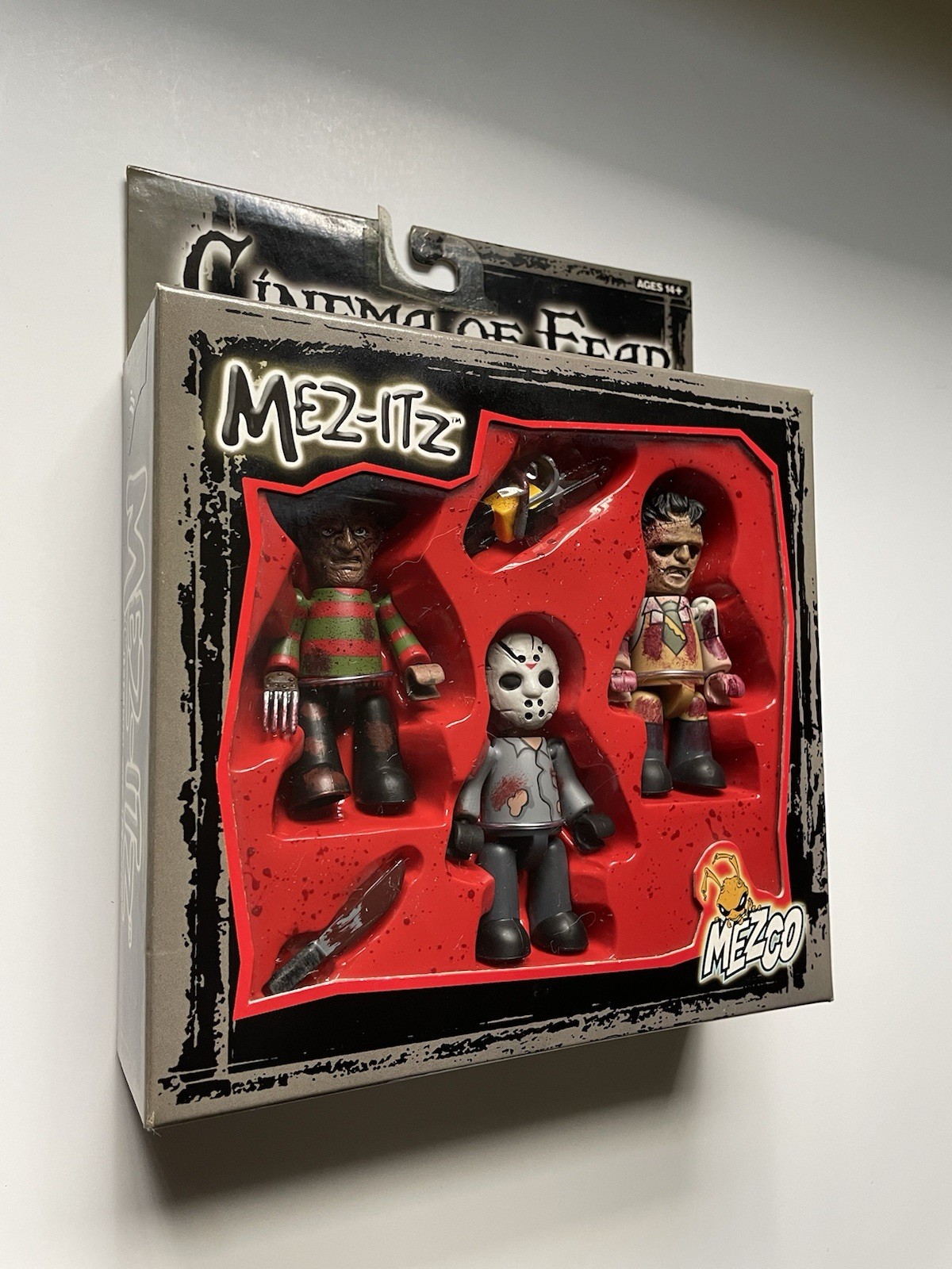 2002 Cinema Of Fear Jason Freddy Leatherface Mini Figures Horror Mezco Mez Itz