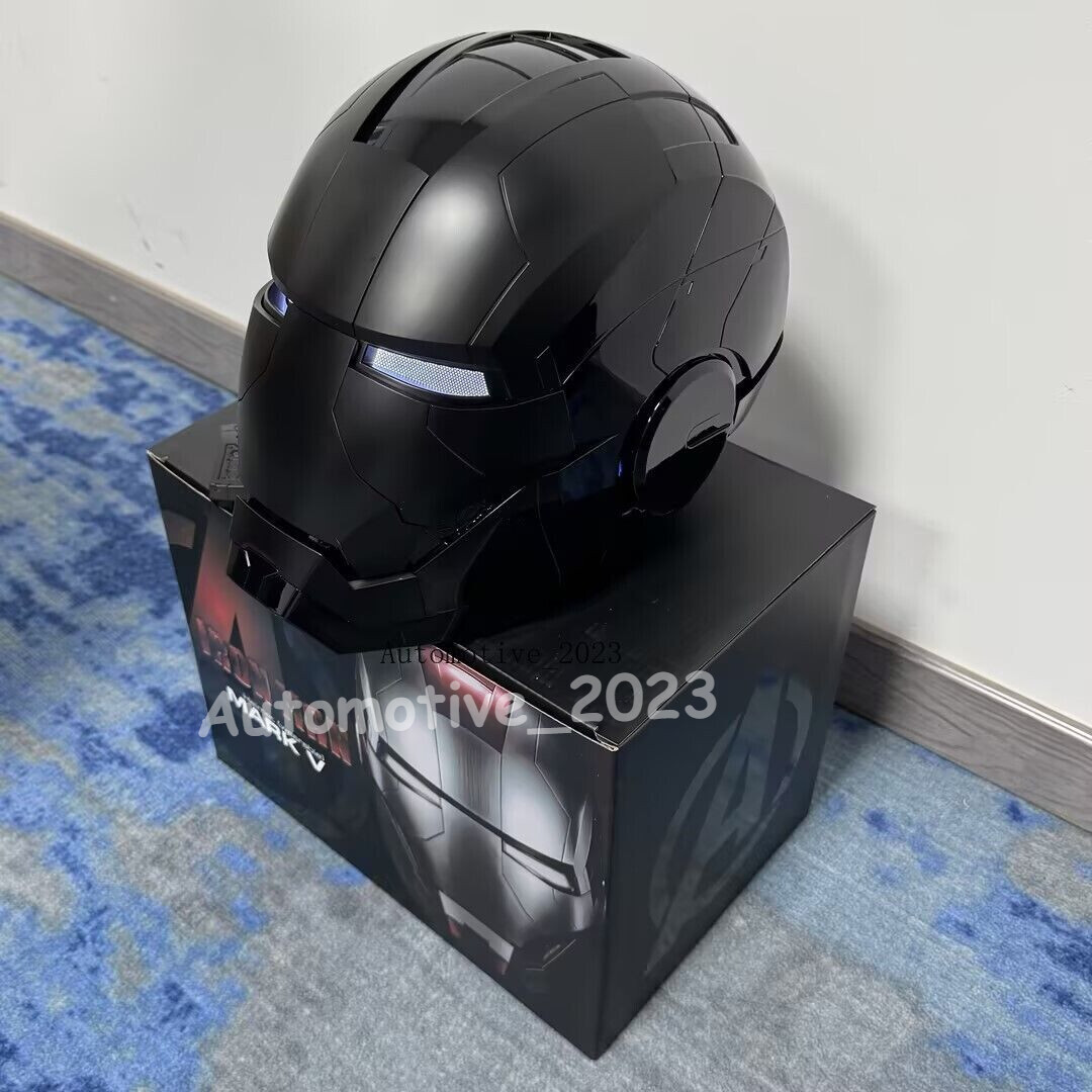 US Iron Man Full Black MK5 Helmet Autoking Wearable Voice-control Transform Mask