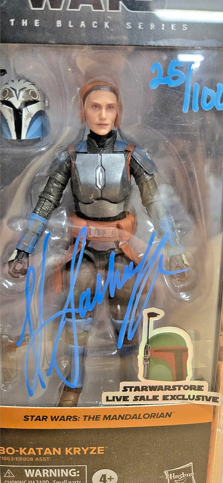 KATEE SACKHOFF AUTOGRAPH STAR WARS Black Series BO KATAN Figure Mandalorian case
