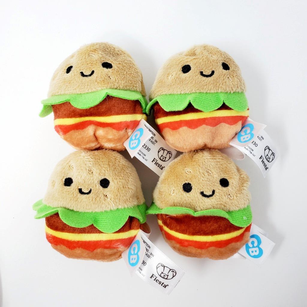 Cutie Beans Fiesta Foodies Hamburger Mini Plush – Lot of 4 Loose with No Case